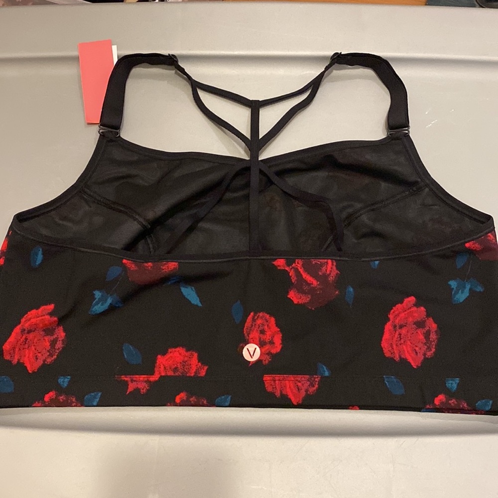 Livi Active Black and Red Floral Sports Bra - Picture 5 of 6